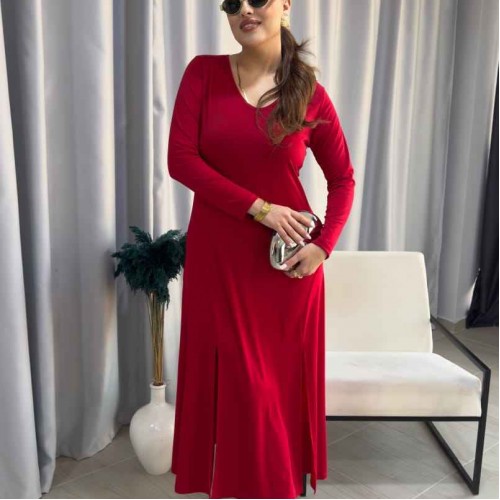 221107 TOPTAN KIRMIZI ELBİSE toptan bayan giyim