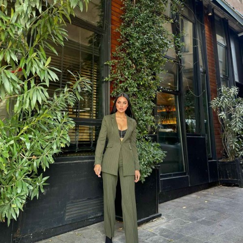 221157 TOPTAN HAKİ PANTOLON TAKIM toptan bayan giyim