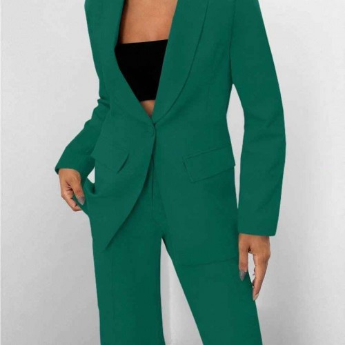 221173 TOPTAN YEŞİL PANTOLON TAKIM toptan bayan giyim