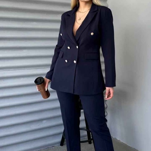 221181 TOPTAN LACİVERT PANTOLON TAKIM 221181 TOPTAN LACİVERT PANTOLON TAKIM toptan bayan giyim