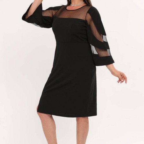 221255 TOPTAN SİYAH ELBİSE toptan bayan giyim