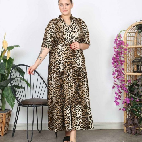 221276 TOPTAN DESENLİ ELBİSE toptan bayan giyim