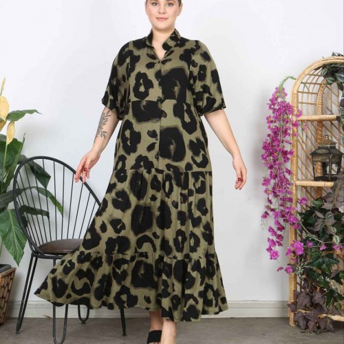 221280 TOPTAN DESENLİ ELBİSE toptan bayan giyim