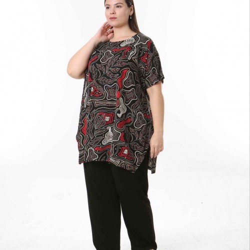 221360 TOPTAN DESENLİ BLUZ toptan bayan giyim