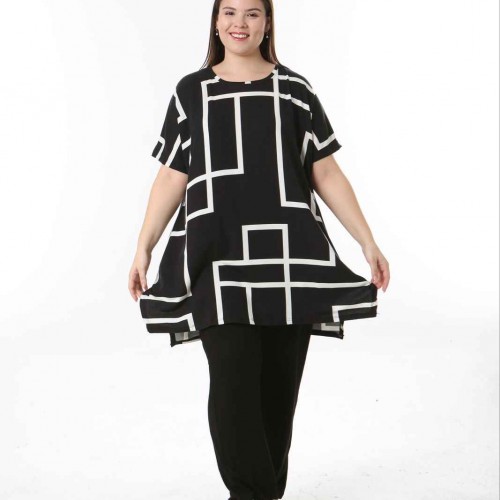 221367 TOPTAN DESENLİ BLUZ toptan bayan giyim