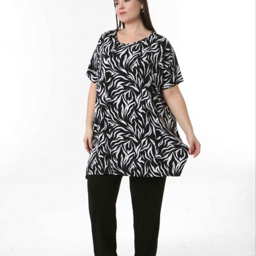 221371 TOPTAN DESENLİ BLUZ toptan bayan giyim