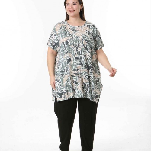 221381 TOPTAN DESENLİ BLUZ toptan bayan giyim