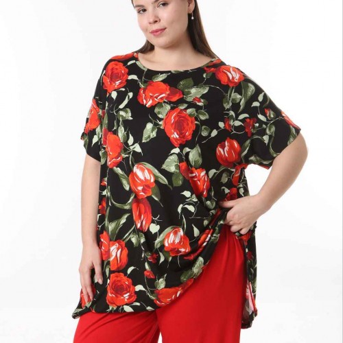 221390 TOPTAN DESENLİ BLUZ toptan bayan giyim