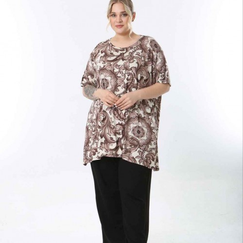 221444 TOPTAN DESENLİ BLUZ toptan bayan giyim