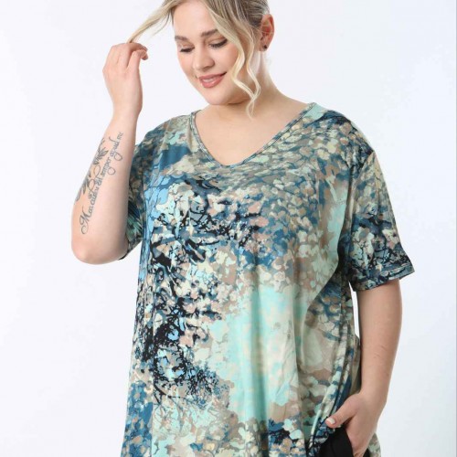 221452 TOPTAN DESENLİ BLUZ toptan bayan giyim