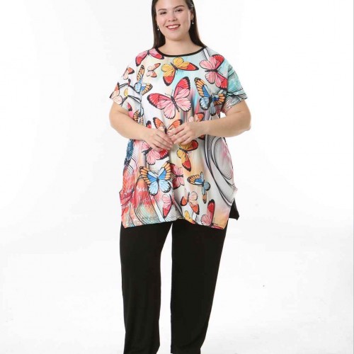 221496 TOPTAN DESENLİ BLUZ toptan bayan giyim