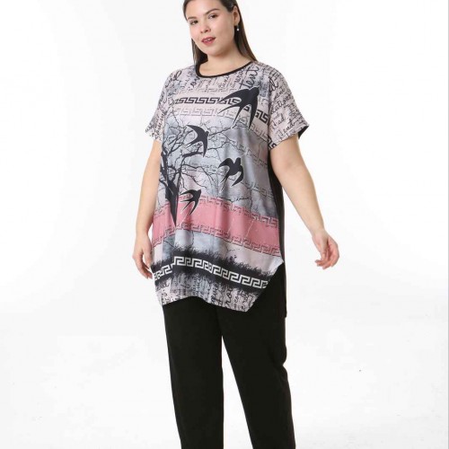 221500 TOPTAN DESENLİ BLUZ toptan bayan giyim