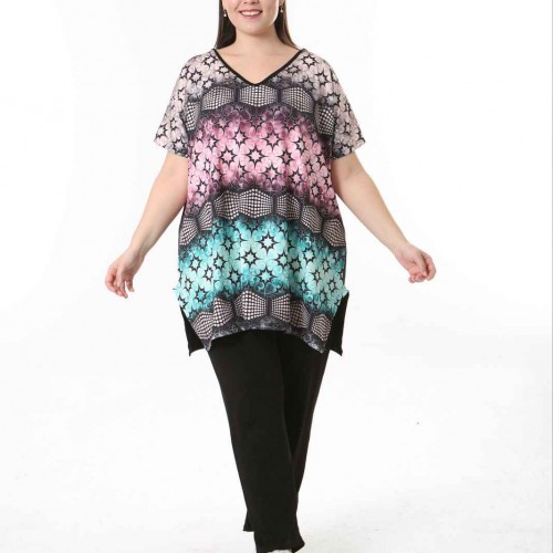 221501 TOPTAN DESENLİ BLUZ toptan bayan giyim