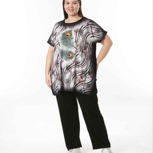 221511 TOPTAN DESENLİ BLUZ toptan bayan giyim