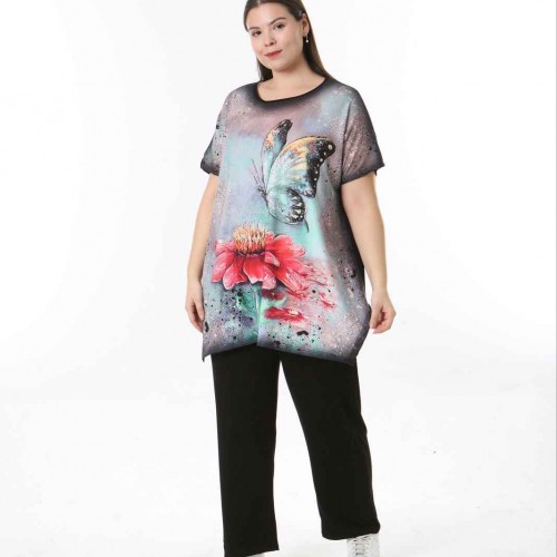 221543 TOPTAN DESENLİ BLUZ toptan bayan giyim