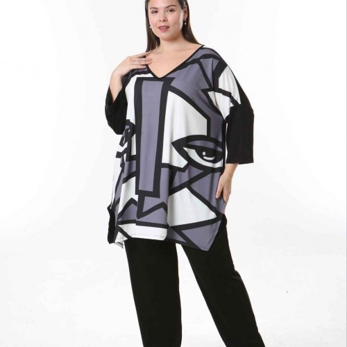 221552 TOPTAN DESENLİ BLUZ toptan bayan giyim