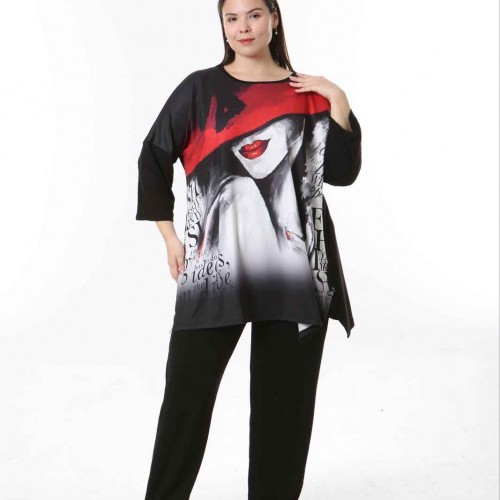 221553 TOPTAN DESENLİ BLUZ toptan bayan giyim