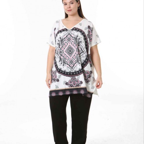 221564 TOPTAN DESENLİ BLUZ toptan bayan giyim