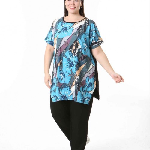 221571 TOPTAN DESENLİ BLUZ toptan bayan giyim