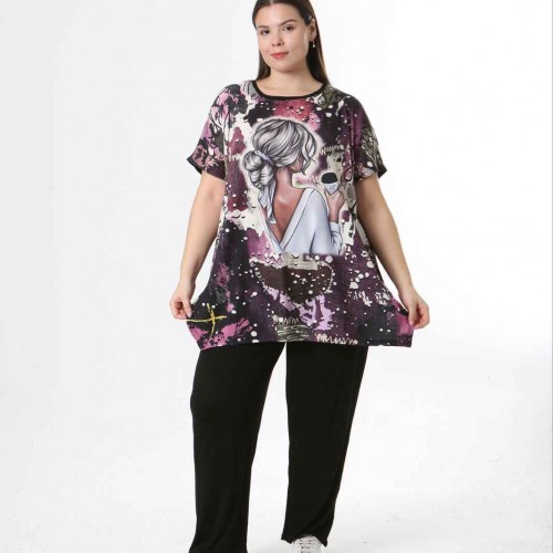 221580 TOPTAN DESENLİ BLUZ toptan bayan giyim