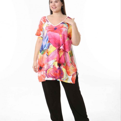 221600 TOPTAN DESENLİ BLUZ toptan bayan giyim