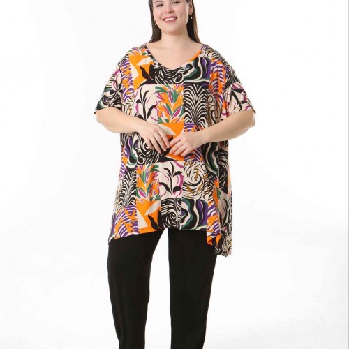 221606 TOPTAN DESENLİ BLUZ toptan bayan giyim