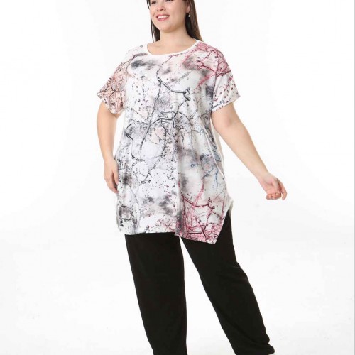 221618 TOPTAN DESENLİ BLUZ toptan bayan giyim