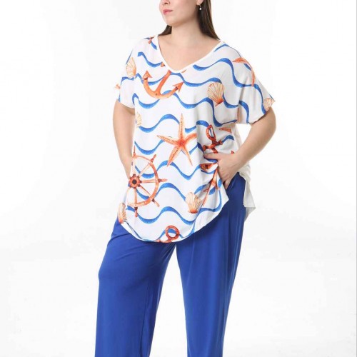 221625 TOPTAN DESENLİ BLUZ toptan bayan giyim