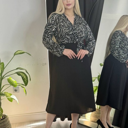 221642 TOPTAN SİYAH ELBİSE toptan bayan giyim