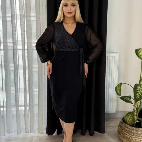 221643 TOPTAN SİYAH ELBİSE toptan bayan giyim