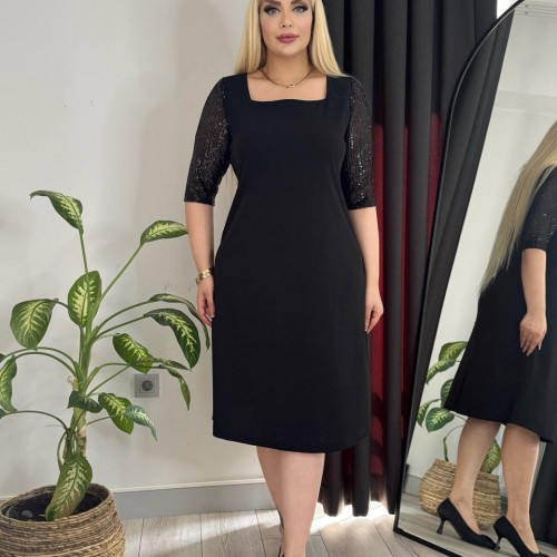 221644 TOPTAN SİYAH ELBİSE toptan bayan giyim