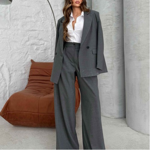 221695 TOPTAN SİYAH PANTOLON TAKIM toptan bayan giyim