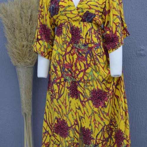 221704 TOPTAN DESENLİ ELBİSE toptan bayan giyim