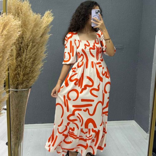 221735 TOPTAN DESENLİ ELBİSE 221735 TOPTAN DESENLİ ELBİSE toptan bayan giyim