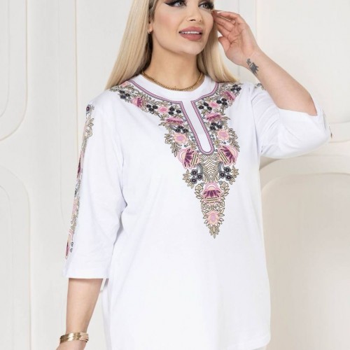 221826 TOPTAN BEYAZ BLUZ toptan bayan giyim