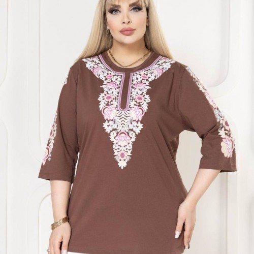 221827 TOPTAN KAHVE BLUZ toptan bayan giyim