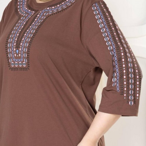 221833 TOPTAN KAHVE BLUZ toptan bayan giyim