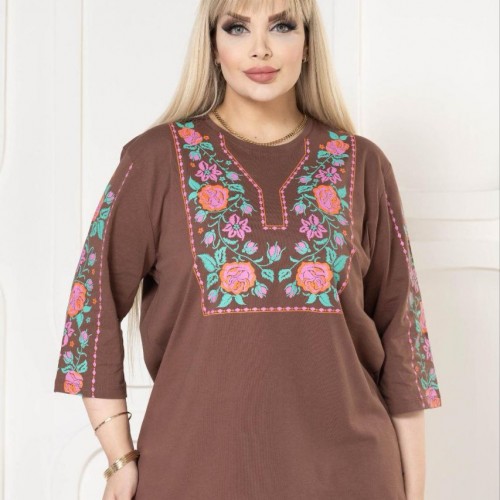 221837 TOPTAN KAHVE BLUZ toptan bayan giyim