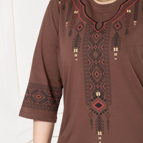 221877 TOPTAN KAHVE BLUZ toptan bayan giyim