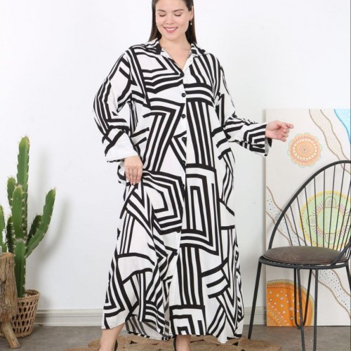 221934 TOPTAN DESENLİ ELBİSE toptan bayan giyim