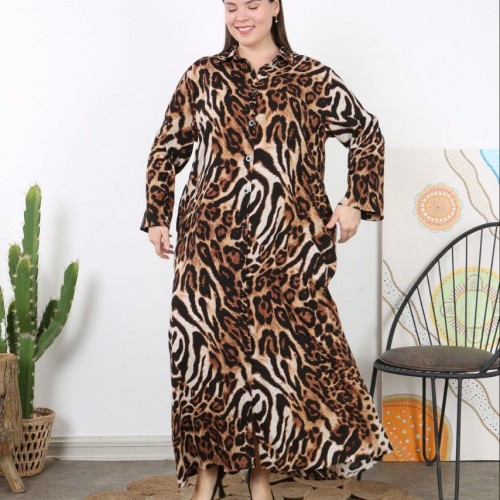 221935 TOPTAN LEOPAR ELBİSE toptan bayan giyim