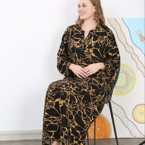 221944 TOPTAN DESENLİ ELBİSE toptan bayan giyim