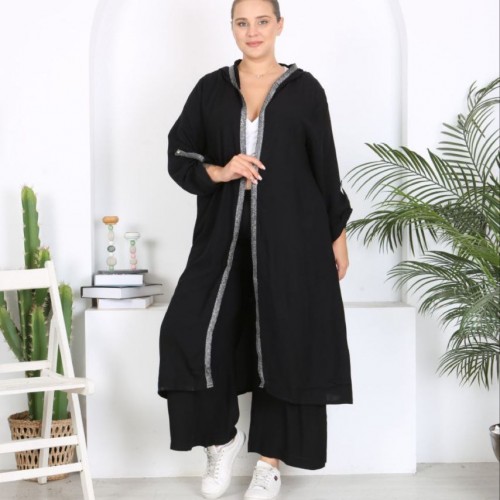 221957 TOPTAN SİYAH PANTOLON TAKIM toptan bayan giyim