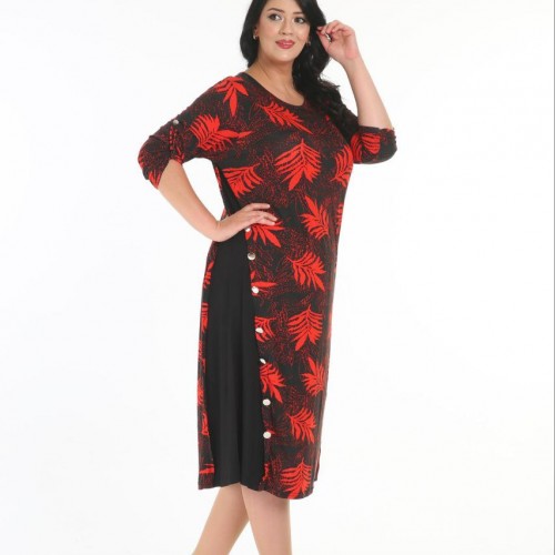 221971 TOPTAN DESENLİ ELBİSE toptan bayan giyim