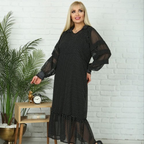 221975 TOPTAN DESENLİ ELBİSE toptan bayan giyim