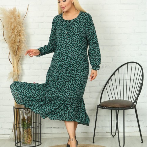 221978 TOPTAN DESENLİ ELBİSE toptan bayan giyim