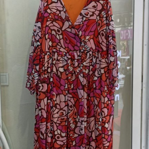 221981 TOPTAN DESENLİ ELBİSE toptan bayan giyim