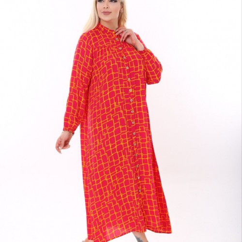 221982 TOPTAN DESENLİ ELBİSE toptan bayan giyim