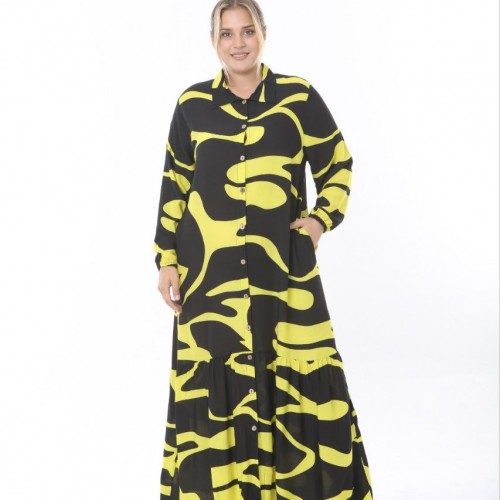 221993 TOPTAN DESENLİ ELBİSE toptan bayan giyim