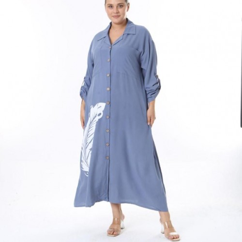 221997 TOPTAN MAVİ ELBİSE toptan bayan giyim